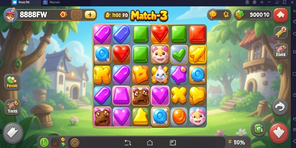 Tampilan gameplay 888FW dengan aksi mencocokkan buah yang seru.