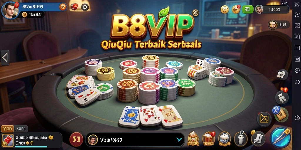 Screenshot B8VIP menunjukkan keseruan gameplay QiuQiu yang menantang.