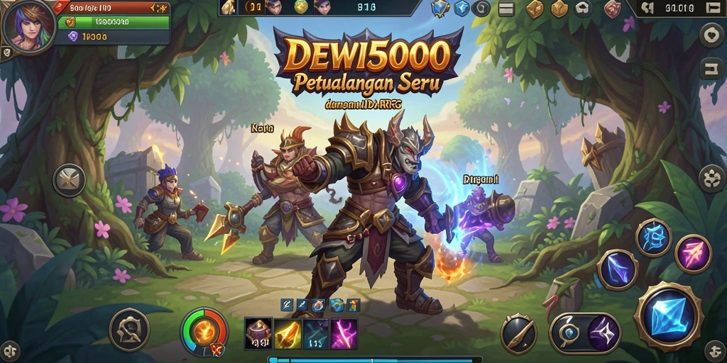 Tampilan gameplay seru dalam DEWI5000 dengan pertarungan mendebarkan.