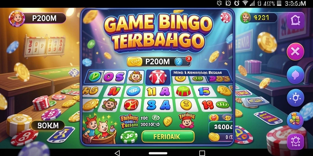 Tampilan gameplay P200M yang mengasyikkan dan penuh warna.