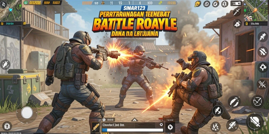 Tampilan gameplay menegangkan di arena Battle Royale SINAR123.