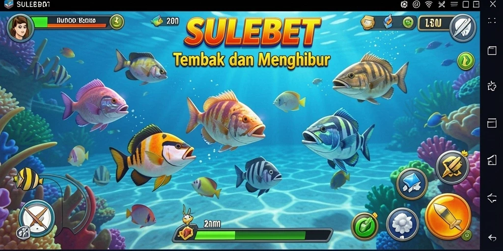 Screenshot gameplay SULEBET menampilkan aksi tembak ikan yang seru.