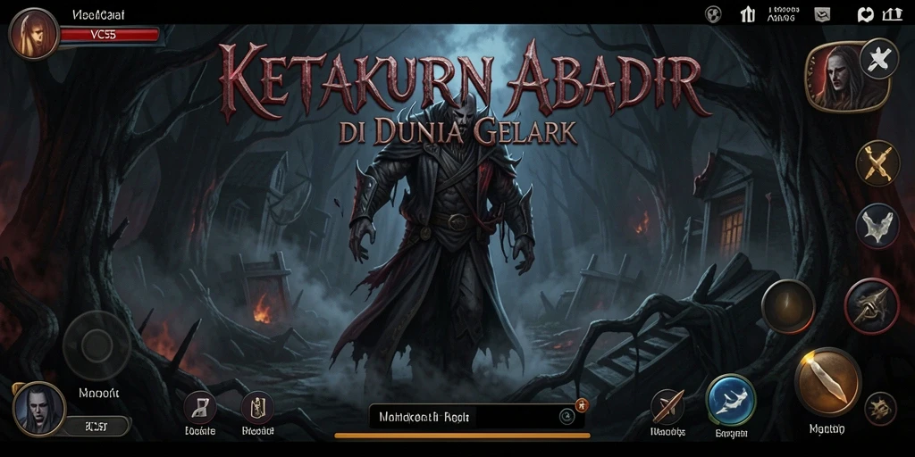 Screenshot gameplay VC55 menampilkan suasana misterius dan menyeramkan.