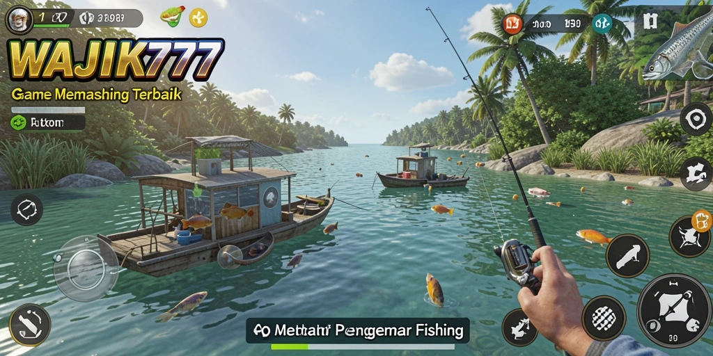 Screenshot gameplay WAJIK777 menunjukkan aksi memancing yang menegangkan.