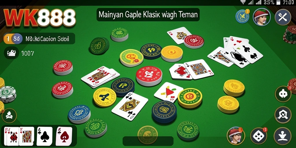 Tampilan permainan Gaple seru dan interaktif di WK888.
